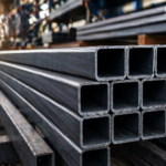 Oceľové jaklové profily uložené vedľa seba.